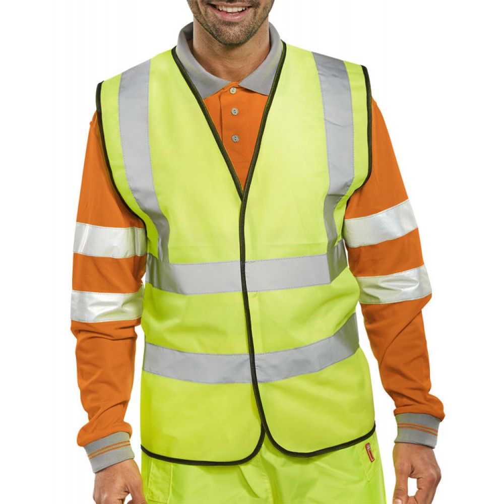 HI VIS VEST/WAISTCOAT YELLOW LARGE