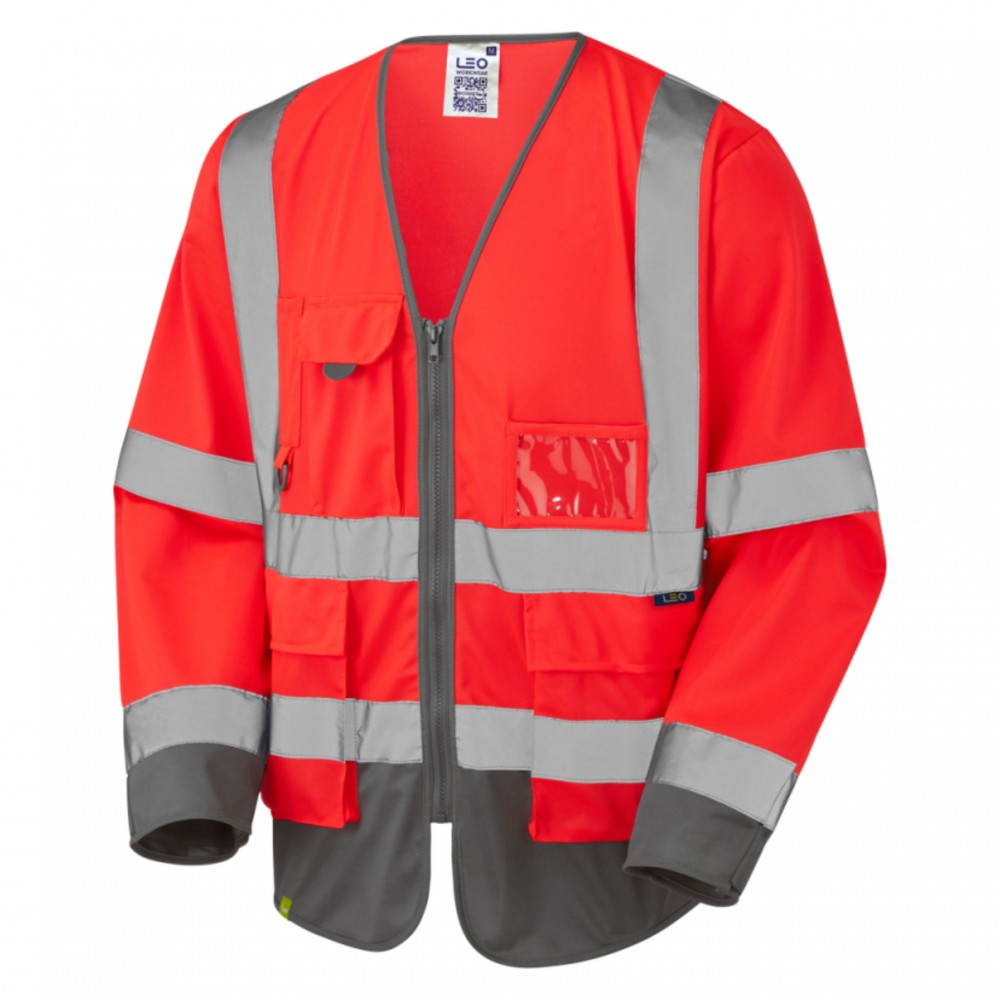 WRAFTON LEO ECOVIS SUPERIOR RED/GREY SLEEVED WAISTCOAT SMALL