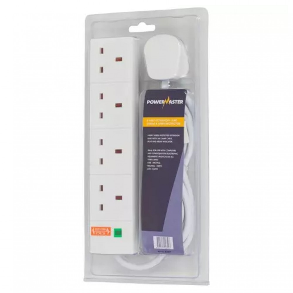 ANTI-SURGE EXTENSION LEAD 4 GANG 2MT POWERMASTER