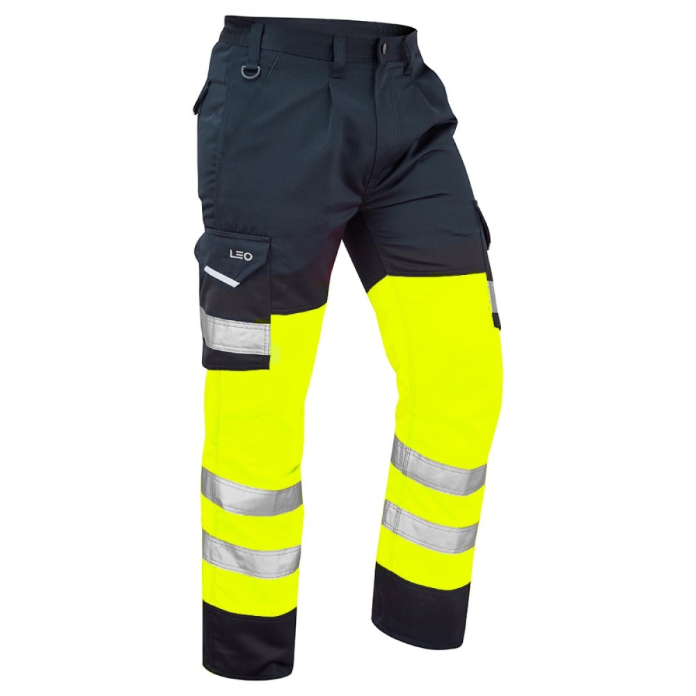 BIDEFORD POLY/COTTON CARGO TROUSER YEL/NAV 28S