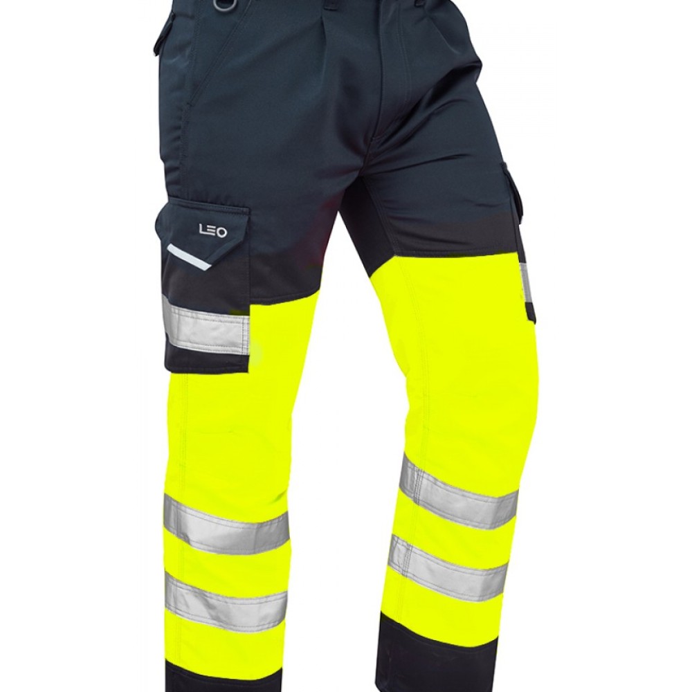 BIDEFORD POLY/COTTON CARGO TROUSER YEL/NAV 28S