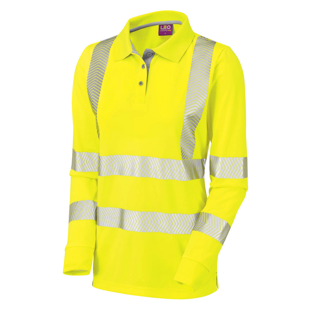 POLLYFIELD Leo EcoViz Performance+ Women's L/SPolo Shirt YEL L