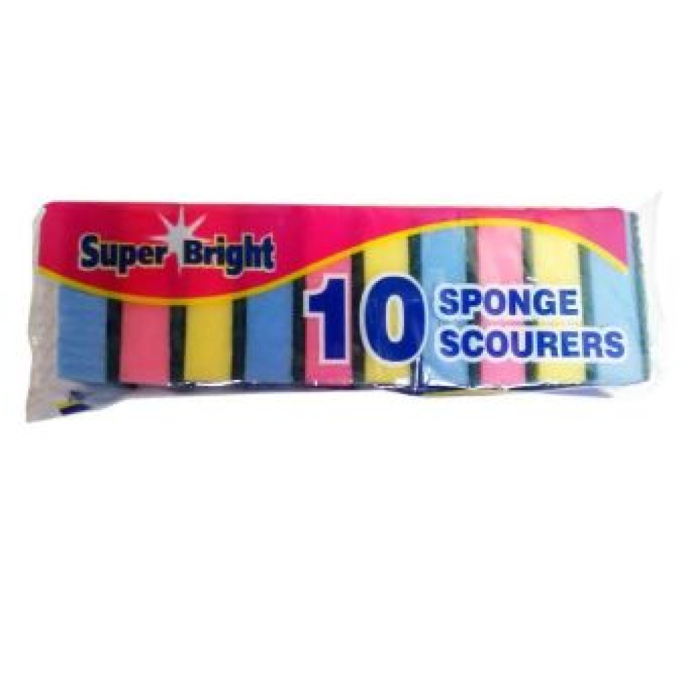 SUPERBRIGHT SPONGE SCOURERS SMALL PK 10 57411