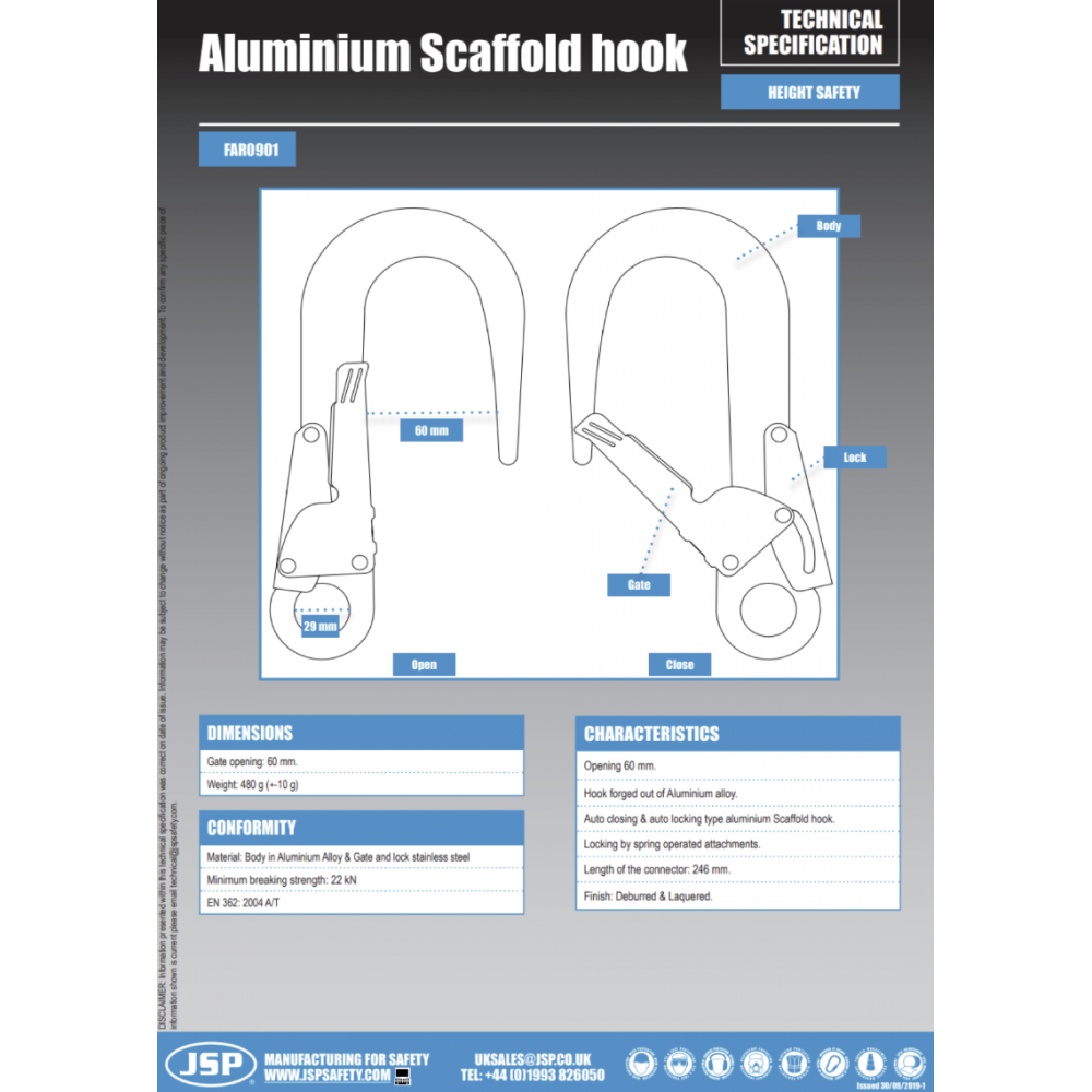 ALUMINIUM SCAFFOLDING HOOK FAR0901